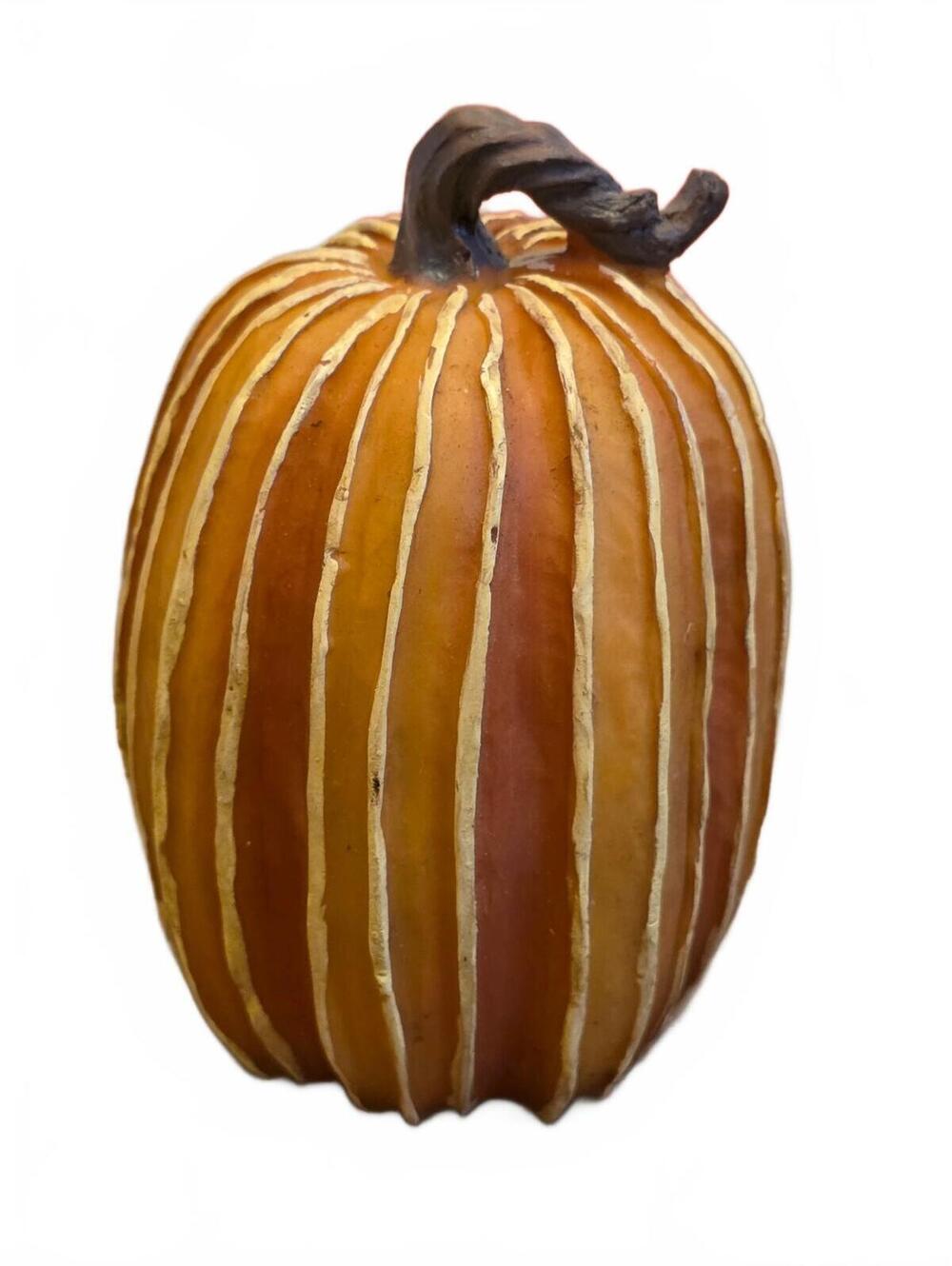Rustic Carved Wood Pumpkin Fall Tabletop Decor 4” H